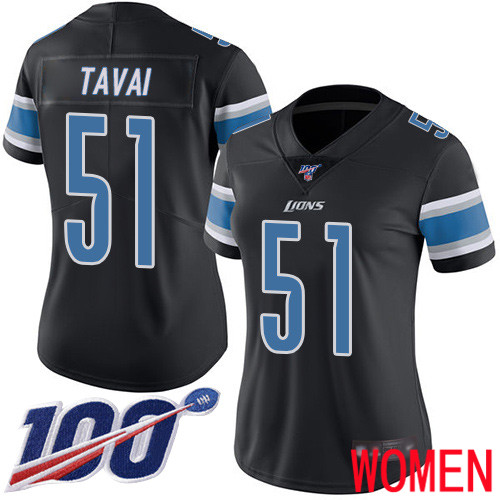 Detroit Lions Limited Black Women Jahlani Tavai Jersey NFL Football #51 100th Season Rush Vapor Untouchable->detroit lions->NFL Jersey
